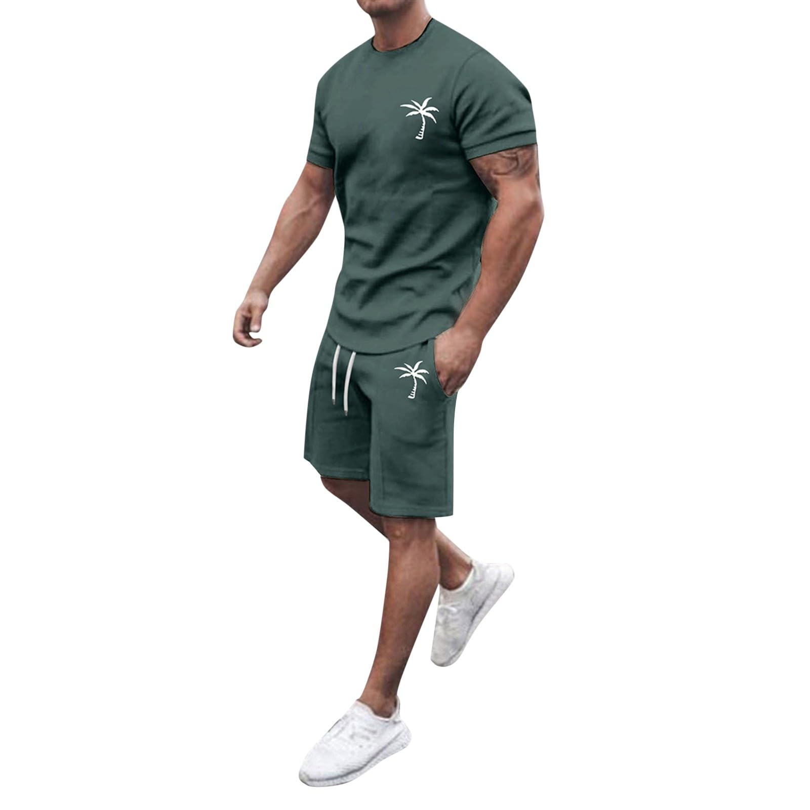 Chándal para hombre conjunto camiseta y pantalón corto deporte verano