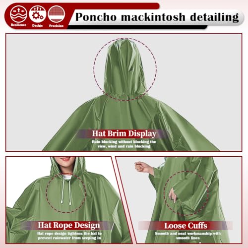 LEEPAT Waterproof Rain Ponchos, EVA Portable Adults Waterproof Ponchos, Reusable raincoat with Hoods for Camping, Hiking Travel, Amusement Parks, Festival - Image 6