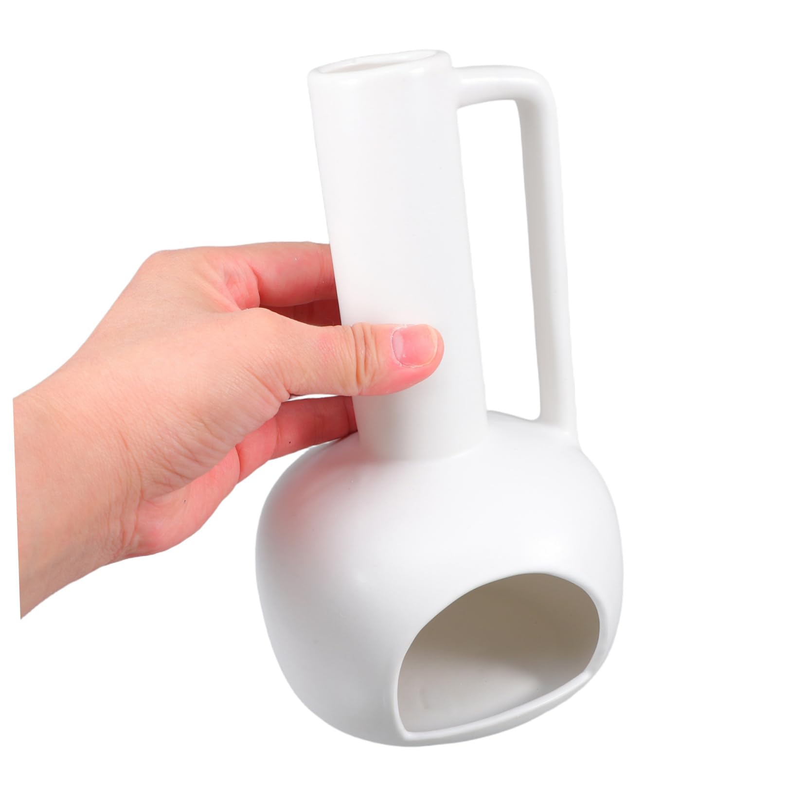 Ceramica Porta in Bianco con Incenso Manico per Palo Santo