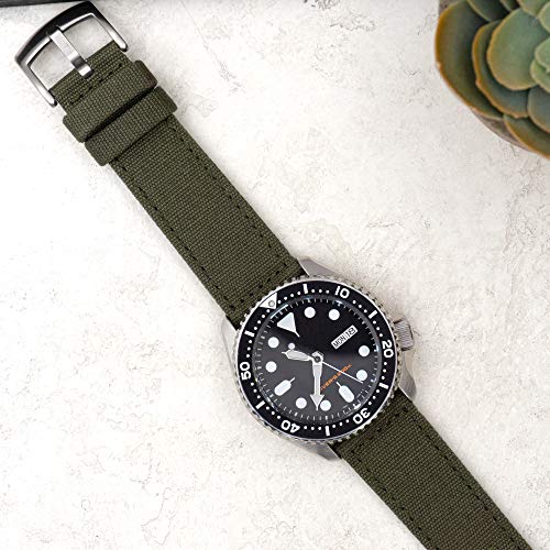 Benchmark Canvas Watch Band - Quick Release Cotton Fabric Watch Straps For Men & Women (20Mm, Army Green) #TOP3