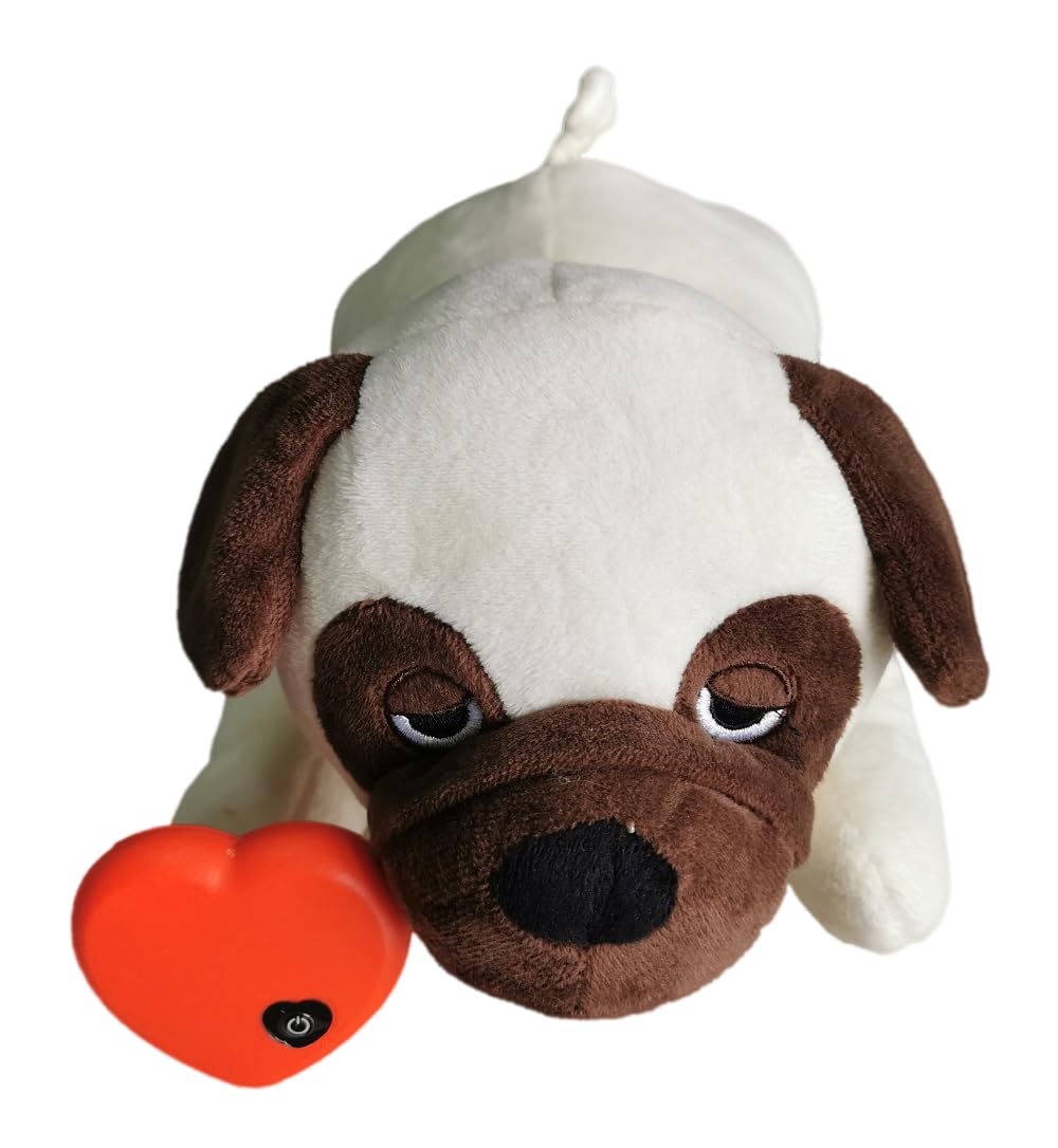 HonourHope Jouet pour chien en forme de battement de cœur pour soulager l'anxiété, jouet en peluche douce pour animal de compagnie, jouet d'aide au dressage comportemental, oreiller pour chiot, chien