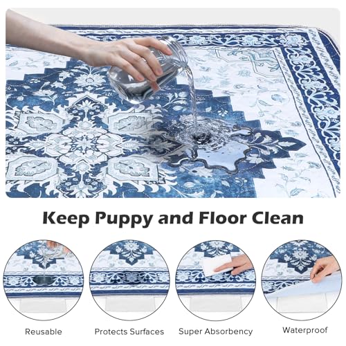 Image of INVENHO 2PACK Washable Pee Pads for Dogs, Reusable Dog Pads Upgrade Non-Slip Dog Pee Pads Heavy Absorbency Puppy Pee Pads Quick Dry Whelping Pads /Waterproof Puppy Training Pad