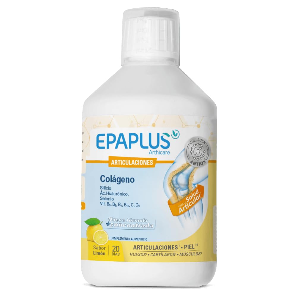 EPAPLUS Articulaciones Colágeno Líquido Sabor Limón 500 ml – Ayuda a la Movilidad y Salud Articular – Con Vitamina C para Huesos y Cartílagos – Tratamiento 20 Días
