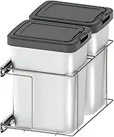 Lixeira Dupla para Cozinha Suprema Corrediça Deslizante Lateral 9 litros Embutir Dimec
