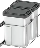 Lixeira Dupla para Cozinha Suprema Corrediça Deslizante Lateral 9 litros Embutir Dimec
