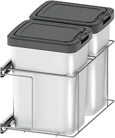 Lixeira Dupla para Cozinha Suprema Corrediça Deslizante Lateral 9 litros Embutir Dimec