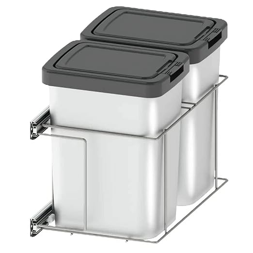 Lixeira Dupla para Cozinha Suprema 9 Litros Embutir, Dimec