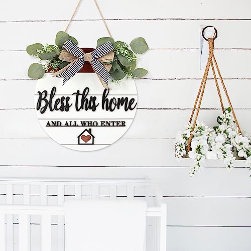 Panneau de porte en bois 3D couronne de fleurs décoration murale maison - 7