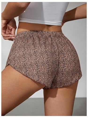 Image of MakeMeChic Women's Pajama Bottoms Floral Print Tie Front Micro Short Side Slit Summer Lounge Shorts