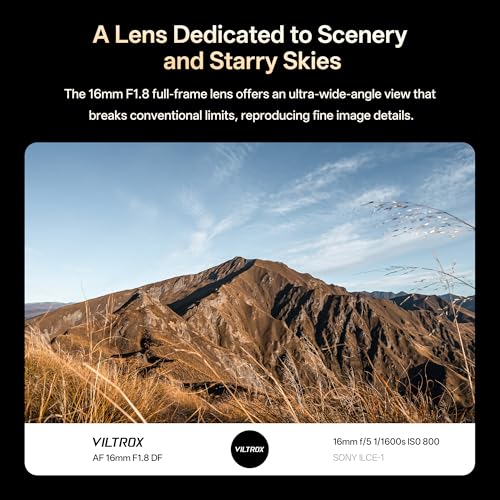 Image of VILTROX 16mm F1.8 FE Lens for Sony E Mount, Large Aperture F /1.8 Auto Focus Full Frame Wide-Angle Lens for Sony E-Mount Mirrorless Camera Alpha a7II a7III a7RIII a7RIV a7S a7SII a9 a7C