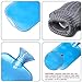 All one tech Transparent Classic Rubber Hot Water Bottle with Knit Cover - Blue