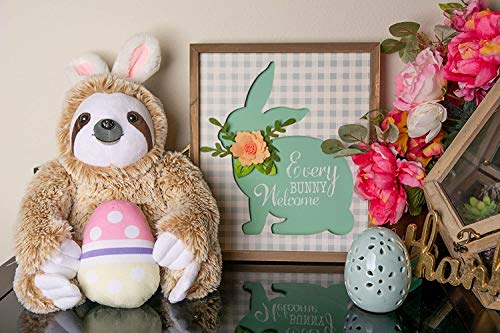 Easter Bunny Stuffed Animal - Easter Stuffed Animals Sloth Bunny - Large Fluffy Stuffed Easter Bunny Sloth With Easter Egg - 15" #TOP3