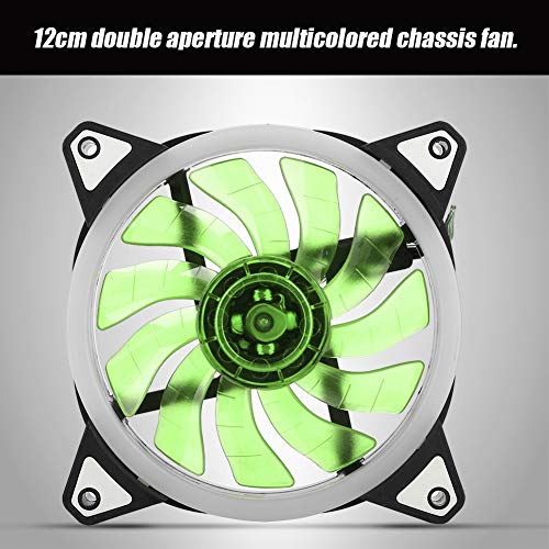 ZJchao Ventilador de Caja LED de 12 V CC y 120 Mm con Doble Apertura, Interfaz Múltiple para Refrigeración Eficiente, Rojo (GREEN)