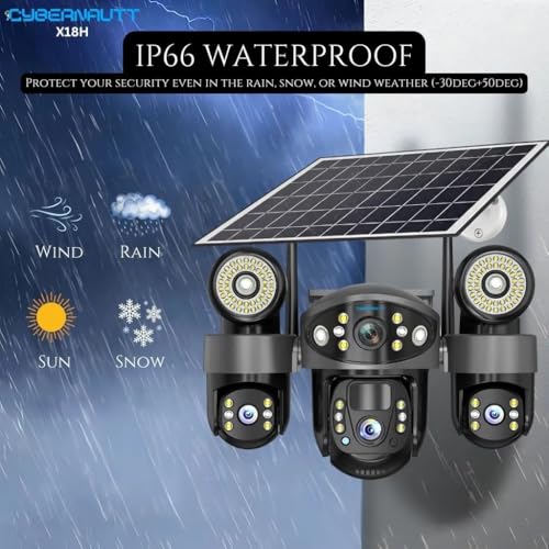 Image of XUGA Cybernautt X18H 18MP 4G Solar Security Camera | Triple Lens, 355 PTZ, 12000mAh Battery, H.265+, Two-Way Audio