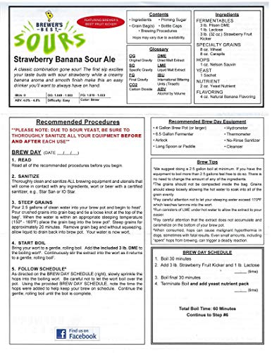 Brewer's Best Strawberry Banana Sour Ale Ingredient Kit #TOP2