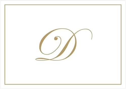 Miniatura 33 de Caspari Tarjetas de notas doradas en caja con iniciales en relieve en letra V, 16 tarjetas y sobres Dorado (Gold V)