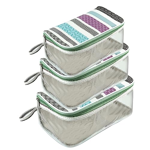 Set of 3 Multipurpose Transparent Travel Pouch Makeup Toiletry Kit Bag Cosmetic Pouch for Women Makeup Organizer Bag Plastic Box Vanity, Shaving Kit for Men and Women