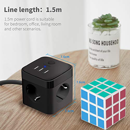 HOVNEE Multipresa Cubo, Ciabatta Multipresa con 3