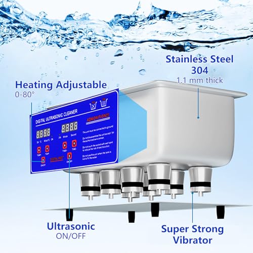 2L Ultraschallreinigungsgerät,Brillenreinigungsgerät,40KHz Ultraschallreiniger mit Heizung...