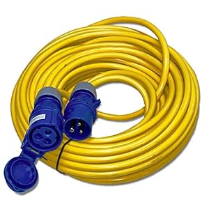 Câble de camping Rallonge blindée CEE 230 V Câble blindé 25 m K35 AT-N07V3V3-F 3G2,5 IP44 3 x 2,5 mm 230 V 16 A IP44 Rallonge blindée Jaune