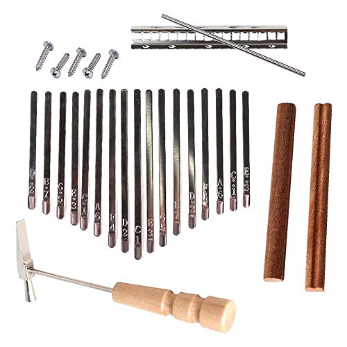 Liyafy Pack Of 17 Keys Kalimba Diy Keys Bridge Kit With Woodhandle Tuning Hammer For Diy Kalimba Mbira Thumb Piano Repairing Parts #TOP21