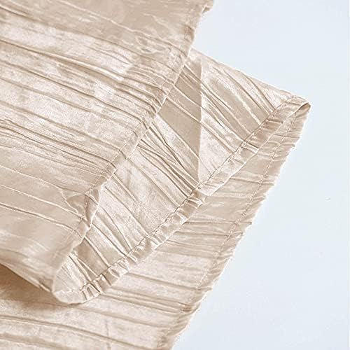 Miniatura 7 de Mantel redondo de tafetán arrugado de acordeón beige de 120 pulgadas, suministros de decoración para bodas, fiestas, eventos, recepción, hogar
