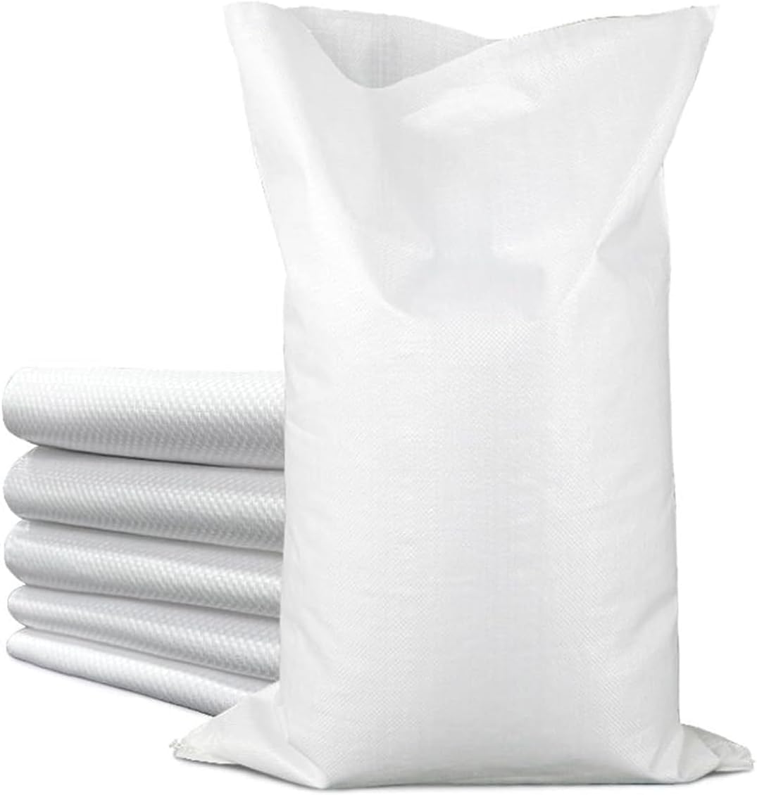 Sac à Gravat 50x80 cm Lot de 500 - Sacs en Polypropylène Alimentaire pour Cereale Chantier Riz et Grain | Sacs de Chantier, de Jardin et à Sable | Tissés PP | Réutilisables