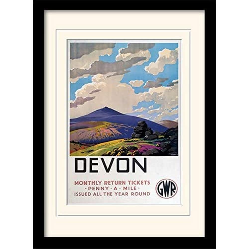 National Railway Museum "Devon (2)" Mounted and Framed Print, Multi-Colour, 30 x 40 cm