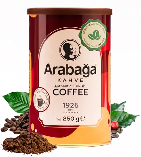 Café Turc Arabaga - Café Moulu Gourmet Torréfaction Moyenne,100 Ans de Tradition, Parfait pour les Amateurs de Café, 250g