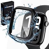 TALENANA for Apple Watch 防水ケース 42mm/46mm 保護カバー 強化ガラスフィルム 一体型 全面保護 衝撃吸収 Apple Watch Series 10/11対応 PC素材 装着簡単 タッチ感良好 アップルウォッチ ケース(42mm(Series 11/10)，ブラック)