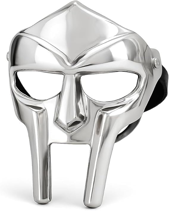 MF Doom Gladiator Face Mask Fantasy Party Costume Roman Gladiators Arena Maximus Helmet mf doom Movie viking Metal Prop (Gladiator Mask)