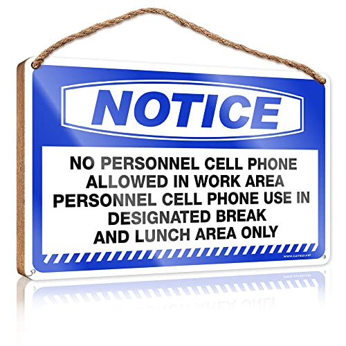 Hängende Türdekoration, Handy-Nutzungshinweis, nur für bestimmte Bereiche, Holzschild, Landschild, Herbstdekoration, Bürodekoration (Größe: 23 x 35 cm)