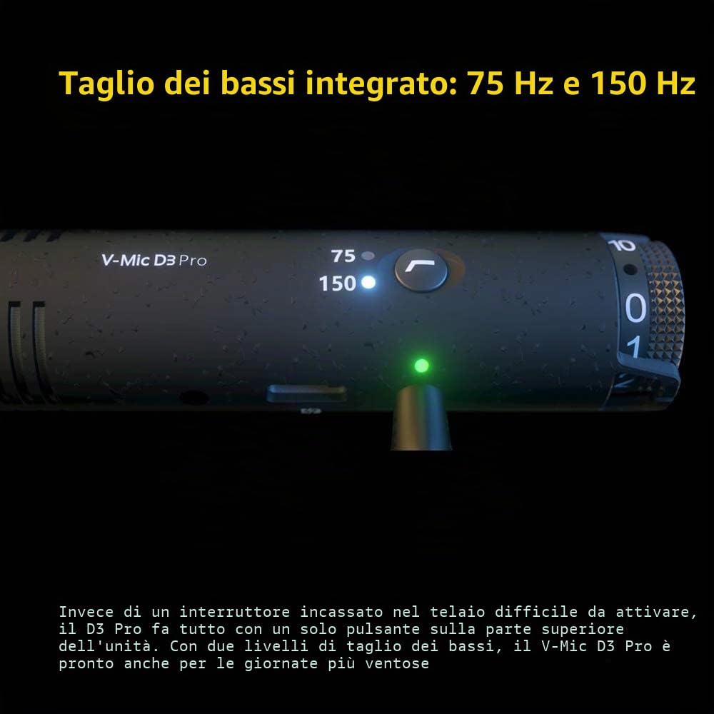 Deity, V-Mic D3 Pro, microfono direzionale supercardioide con supporto antivibrazioni Rycote per DSLR, videocamere, smartphone, tablet, registratori portatili, trasmettitori