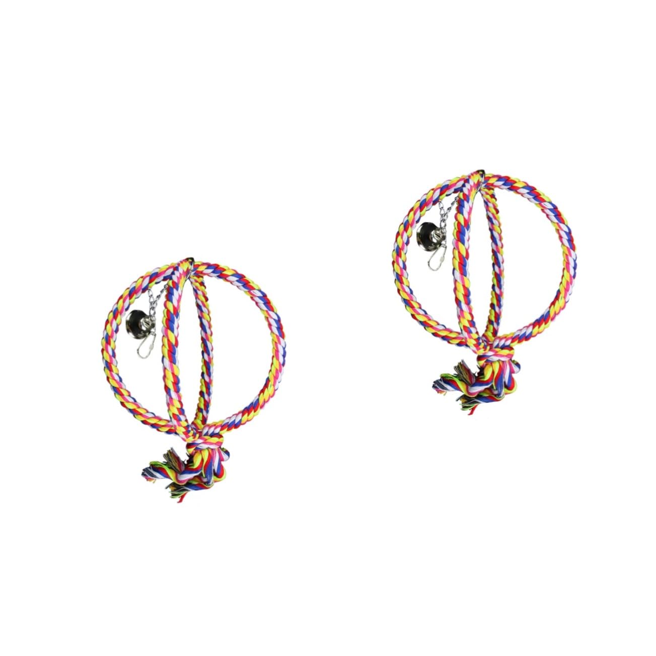 Happyyami 2stücke Baumwollseil Schaukelspielzeug Für Vögel Für Papageien Nymphensittiche Und Wellensittiche Flexibel Mit Klangspielzeug Und Aufhängung Für Mehr Spaß Und Bewegung