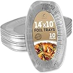 Coselena Foil Trays 14 Inch (Pack of 10) - Durable Aluminium Serving Platters for Catering, Parties, and Events - Ideal Sandwich Platter Trays for Gatherings