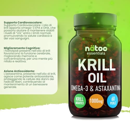 NÄToo Olio Di Krill, 60 Capsule, 1000Mg, Olio Di Krill Antartico, Ricco Di Acidi Grassi Omega 3 E Di Astaxantina, Alta Biodisponibilità - 3