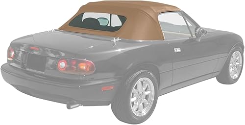 Miniatura 2 de Repuesto de techo de convertible estilo cabrio de fábrica completo de vinilo para Mazda Miata Cabrio con vidrio de plástico transparente, Bronceado