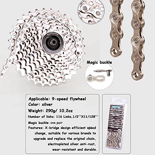 Farbetter Z10 10-Speed Bike Chain 1/2 X 11/128 Inch 116 Links, Electroplating Silver, Rust Prevention, With Magic Buckle #TOP5