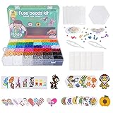 Artkal Fuse Beads Kit 11,000pcs 36 Colors Melting Beads Kit for Kids, with 5 Pegboards 2 Tweezers 48 Patterns, Fusible Beads Kit Compatible Perler Beads Hama Beads for Christmas Birthday Gift
