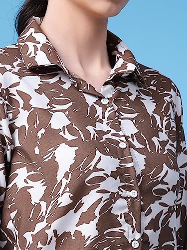 Image of OOMPH! Women's Cotton Regular Fit Floral Button Down Shirt