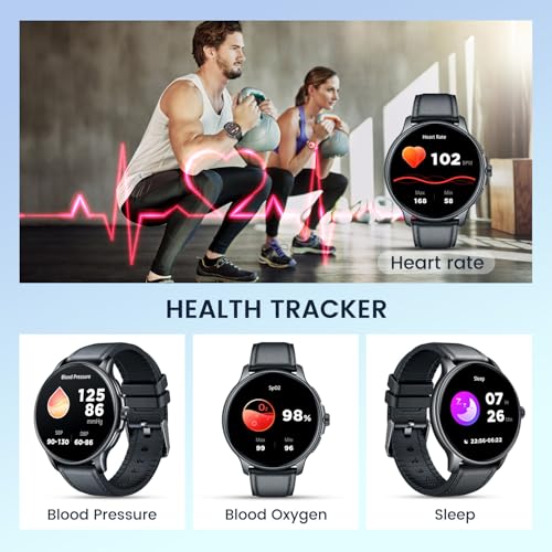 Catshin SMART WATCHES FOR MEN Smartwatch For Men Fitness Tracker: Black Smart Watches (Answer/Make Calls) 1.43’’ Amoled Touchscreen With Waterproof Heart Rate Blood Pressure Health Monitor Sport Pedometer Compatible Android Ios thumb #3