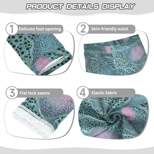 Green Snake Skin Glitter Girls Leggings Kids Yoga Pants Dance Active Tights 4T3