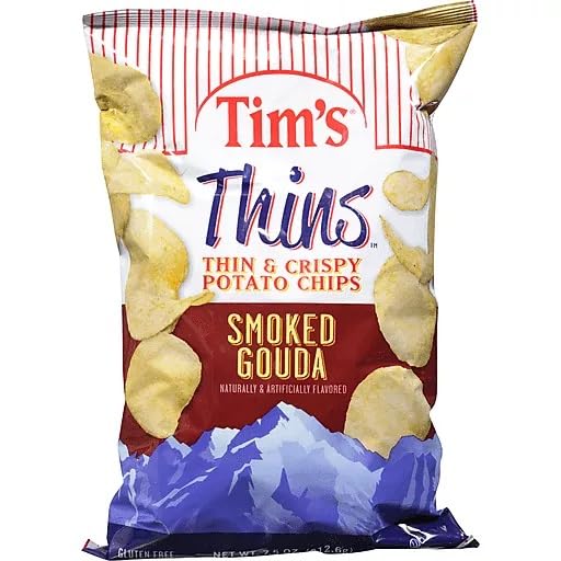 GenericTim's Cascade Thin and Crispy Potato Chips Smoked Gouda 7.5 oz (Pack of 4)