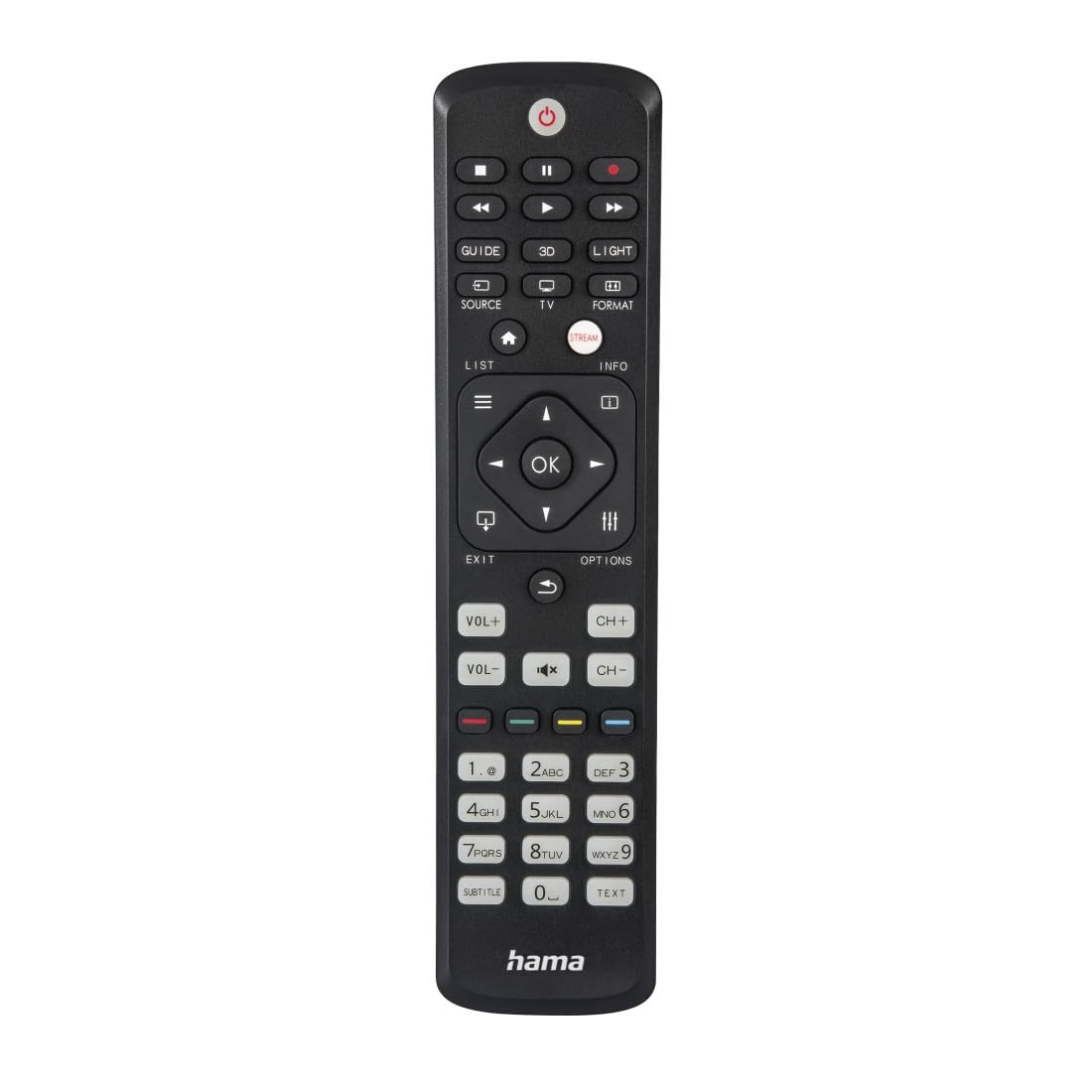 Hama Universal Remote Control for Philips TVs, IR, Teachable, Illuminating Buttons