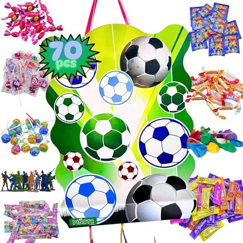 Piñata football avec 70 bonbons sans gluten et jouets par PARTY4EVER