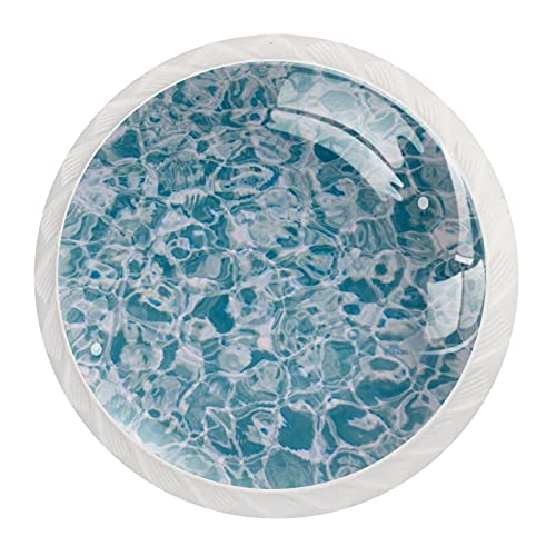Boutons d'armoires motif eau bleu clair pour transformer une commode ancienne