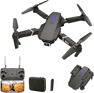 Drone Zangão - E88 Pro Dobrável 4k HD Dual Camera Quadcopter Controle Remoto de Aeronave com Bolsa de Armazenamento (Preto, 4K Câmera + 1* bateria) - Opção com menor preço