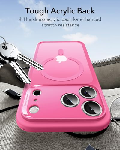 Image of ESR for iPhone 17 Pro Case, Camera Control Cover, Compatible with MagSafe, Shockproof Military-Grade Protection, Magnetic Phone Case for iPhone 17 Pro, Classic Hybrid Case, Frosted Pink