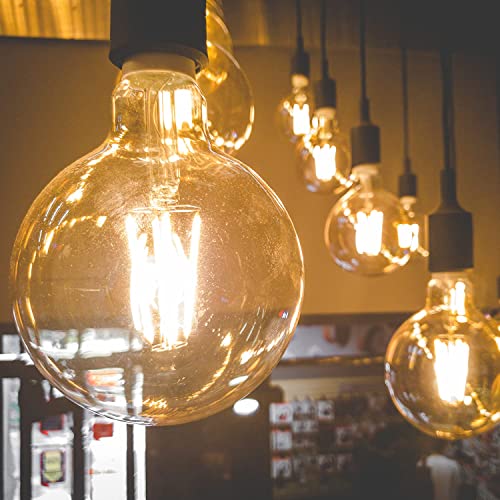 Ampoule LED E27 G80 globe ambré 4W lot de 2 lampes rétro 2700K