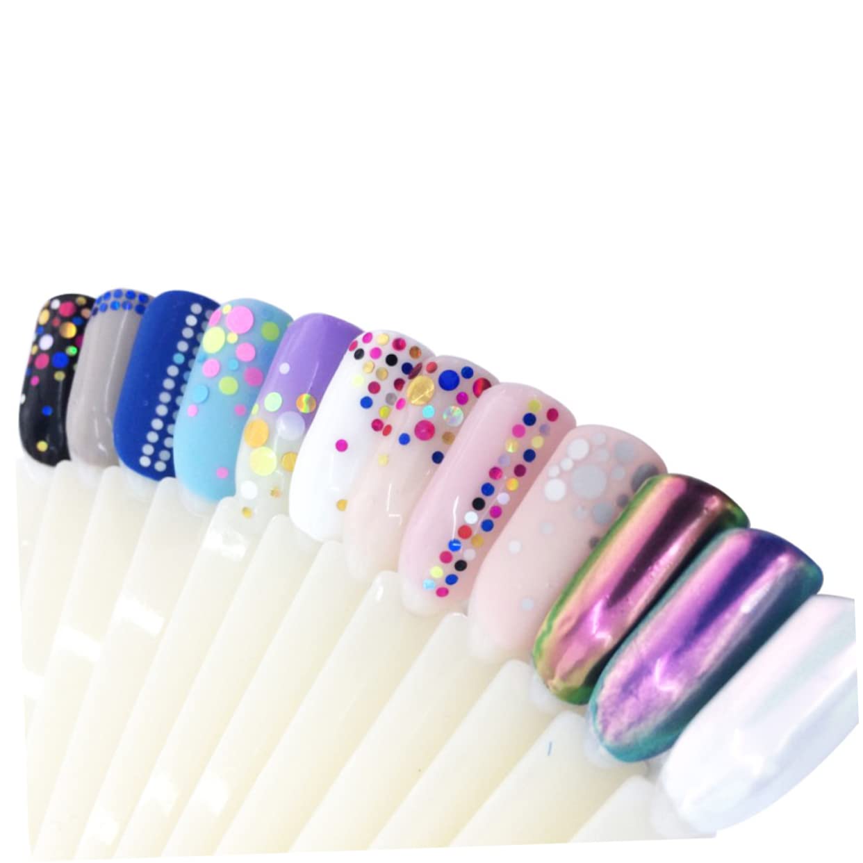 NULYLU 12 Round Nail Glitter Sequins Thin and Adhesive for DIY Nail Art Decor